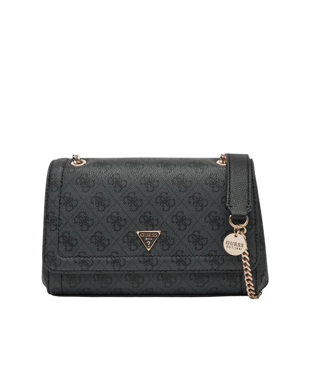 Guess - Γυναικεία Τσάντα Ώμου Noelle II HWBG9672210-COAL Ανθρακί