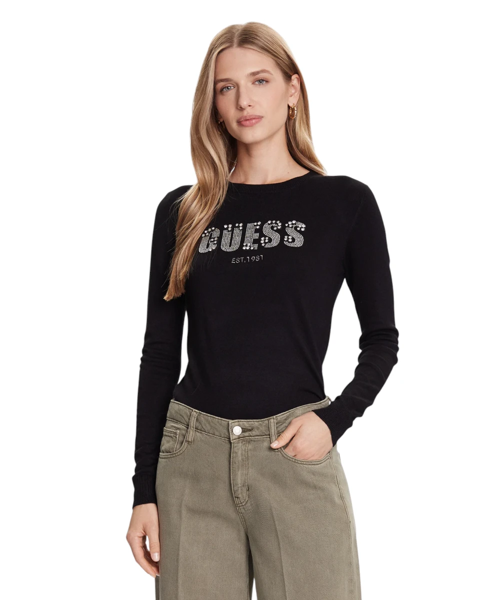 Guess - Γυναικείο Πουλόβερ Regular Fit W5BR40Z2NQ2-JBLK Μαύρο