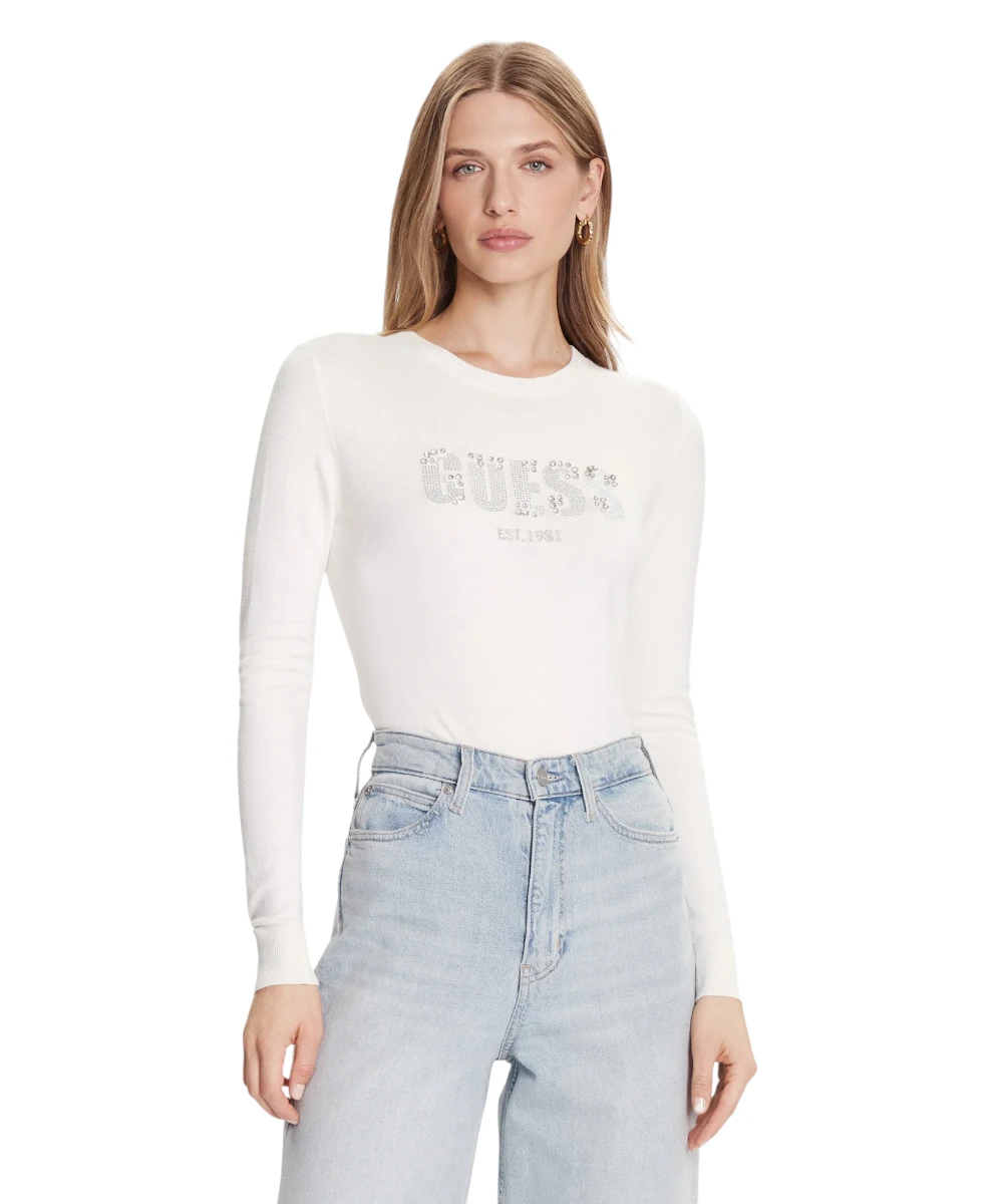 Guess - Γυναικείο Πουλόβερ Regular Fit W5BR40Z2NQ2-G012 Εκρού