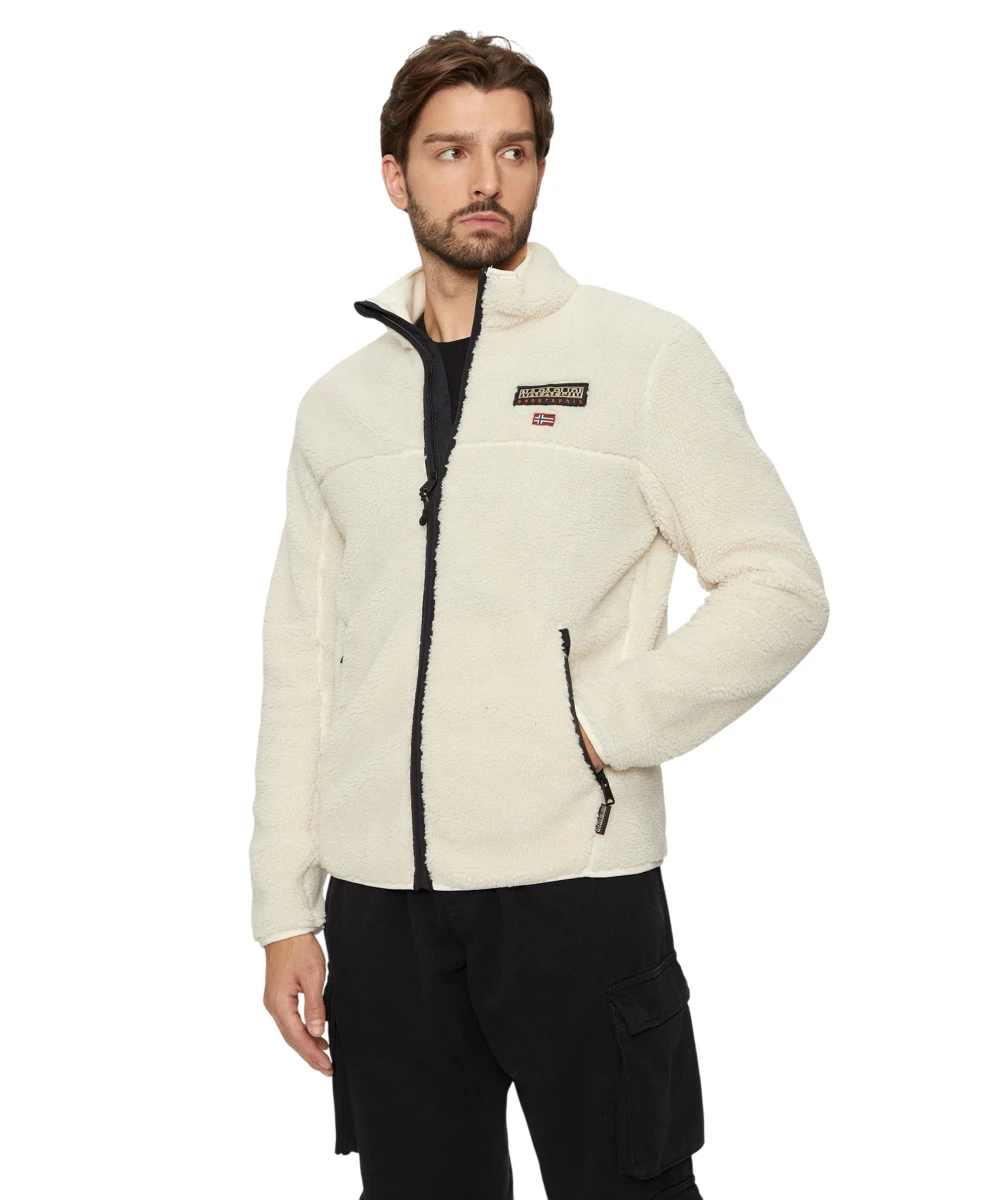 Napapijri - Ανδρική Ζακέτα Fleece T-Tynik fz Regular Fit NP0A4IA9-N1J Εκρού