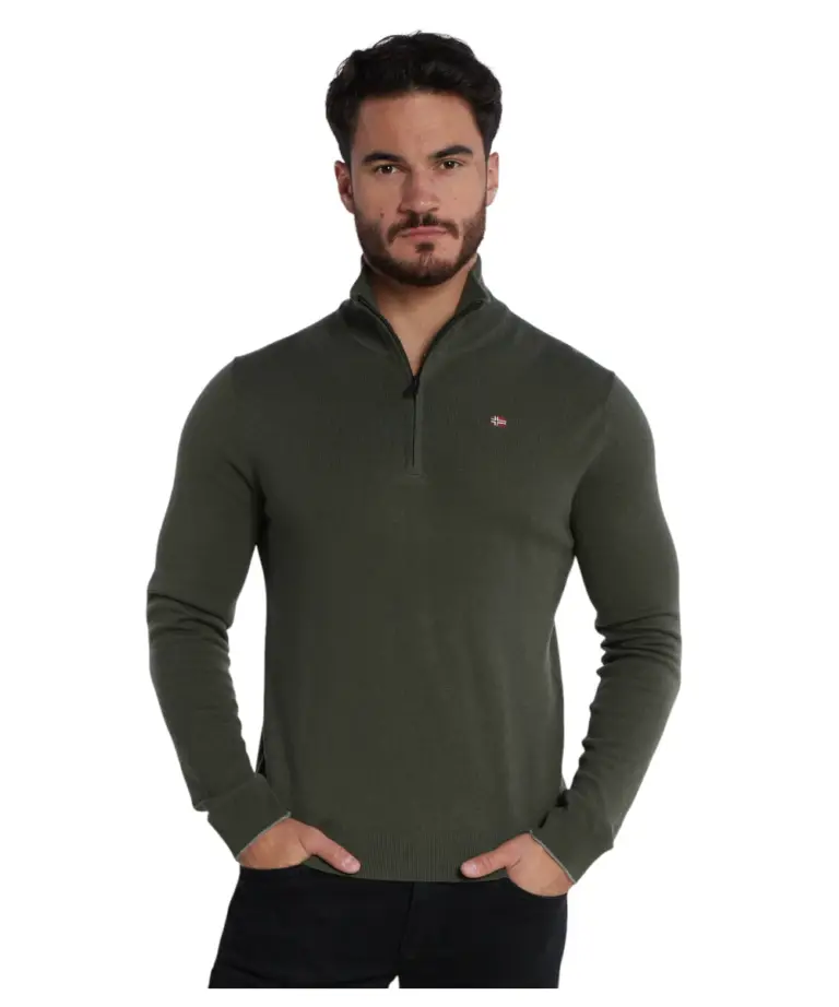 Napapijri - Ανδρικό Πουλόβερ Damavand Regular Fit NP0A4GJS-GE4 Πράσινο Σκούρο