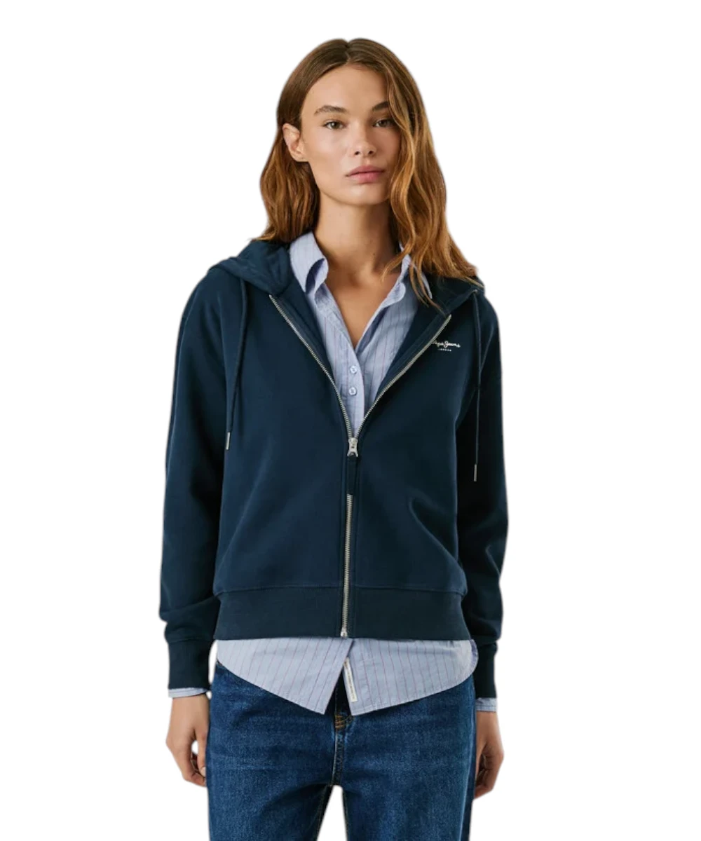 Pepe Jeans - Γυναικεία Ζακέτα Φούτερ Hoodie With Zip PL5800028-594 Μπλε