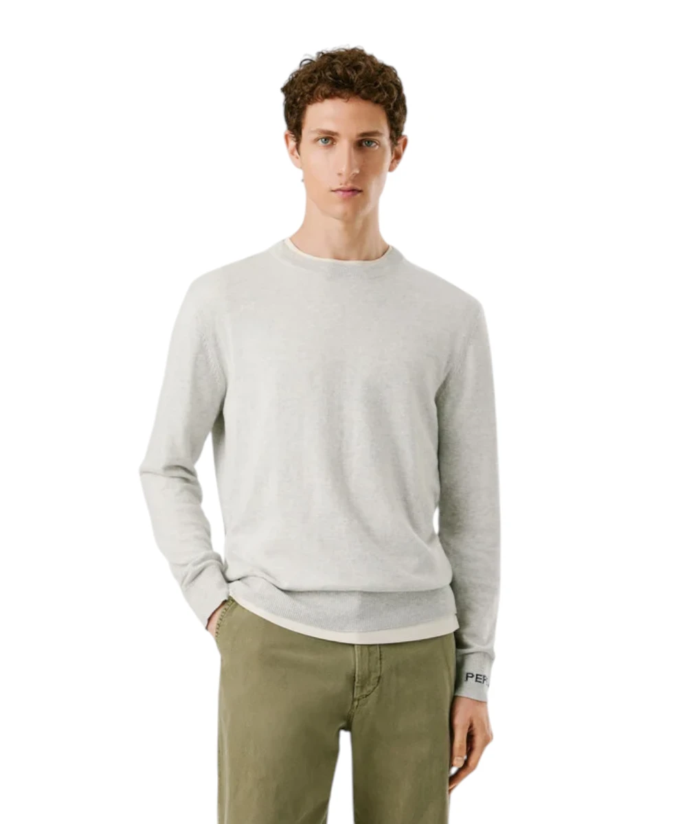 Pepe Jeans - Ανδρικό Πουλόβερ Βαμβακερό Andre Crew Neck PM7000013-913 Γκρι