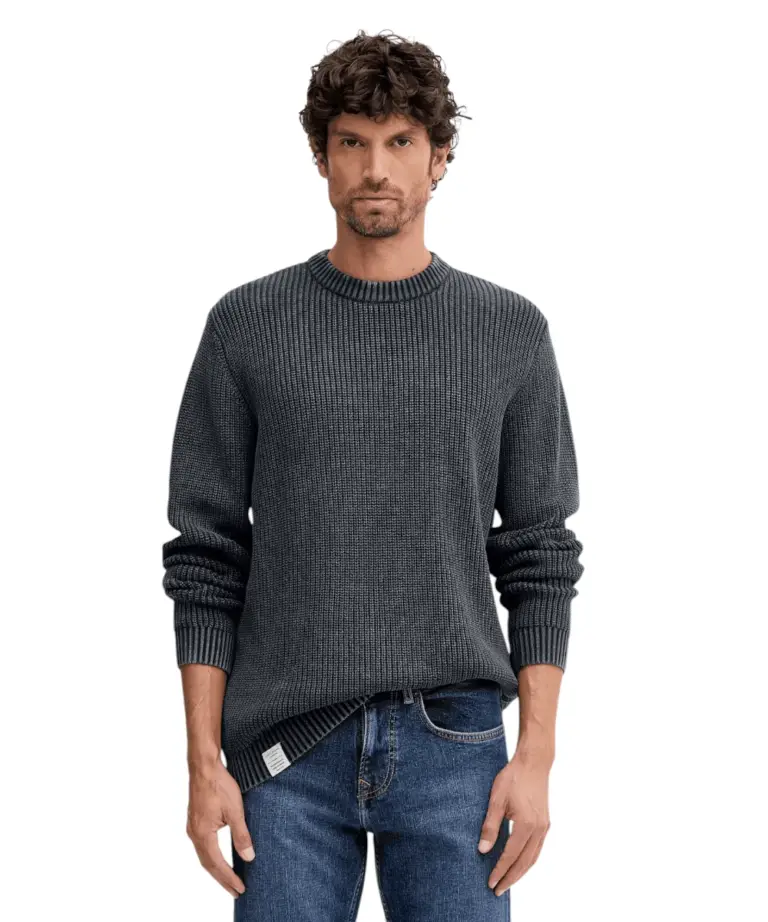 Pepe Jeans - Ανδρικό Πουλόβερ Βαμβακερό Neck Jumper PM7000022-594 Μπλε Σκούρο