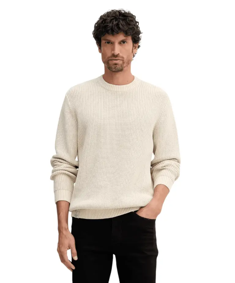 Pepe Jeans - Ανδρικό Πουλόβερ Βαμβακερό Neck Jumper PM7000022-839 Μπεζ