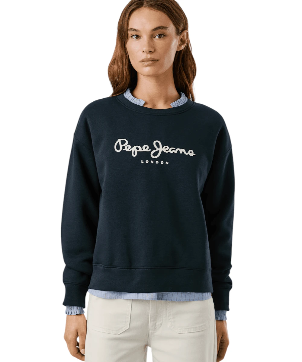 Pepe Jeans - Γυναικείο Φούτερ Crew Neck Logo PL5800002-594 Μπλε Σκούρο