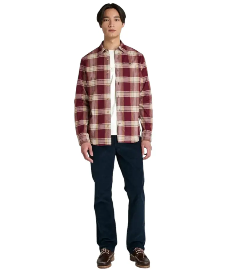 Timberland - Ανδρικό Πουκάμισο Herringbone Flannel Check Shirt TB0A42Y1-EYS Κόκκινο
