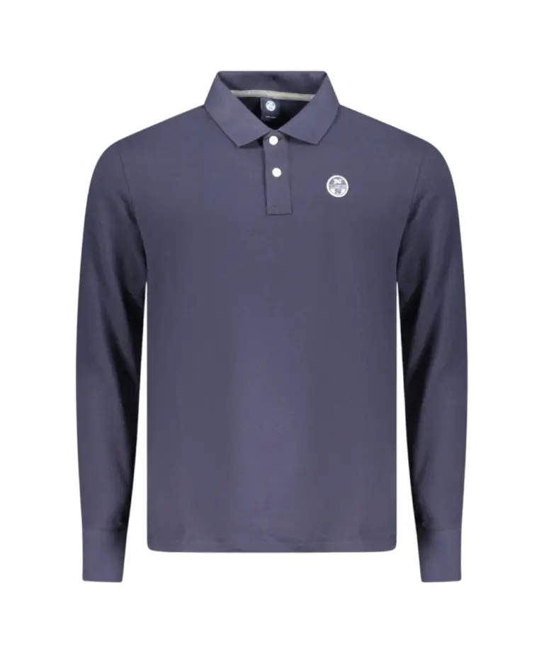 North Sails - Ανδρικό T-shirt Μακρυμάνικο Polo 995021-000-0802 Μπλε Σκούρο