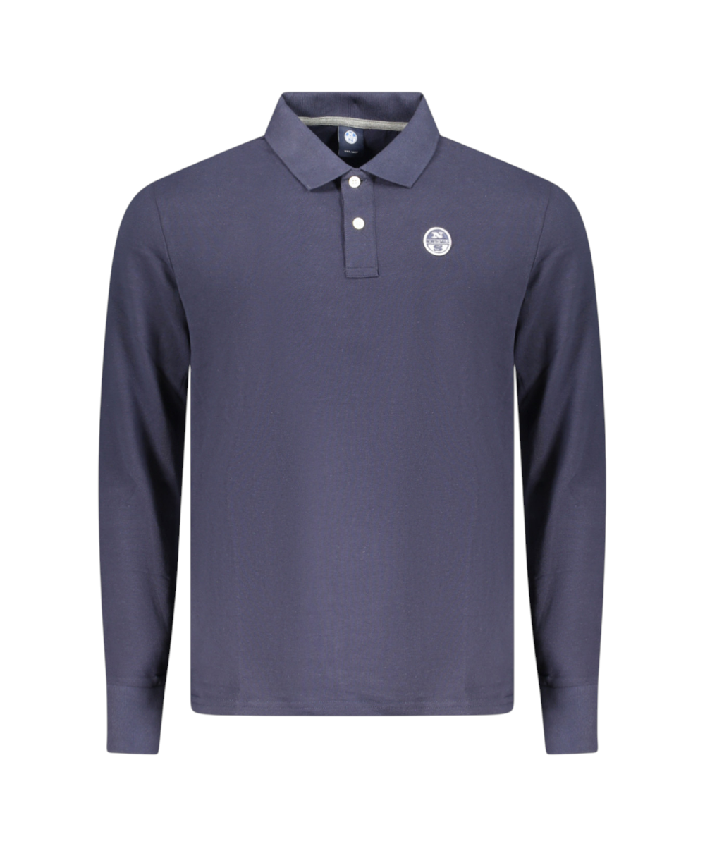 North Sails - Ανδρικό T-shirt Μακρυμάνικο Polo 995021-000-0802 Μπλε Σκούρο
