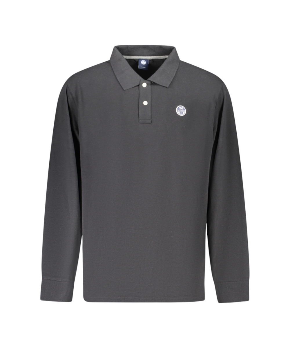 North Sails - Ανδρικό T-shirt Μακρυμάνικο Polo 995021-000-0999 Μαύρο