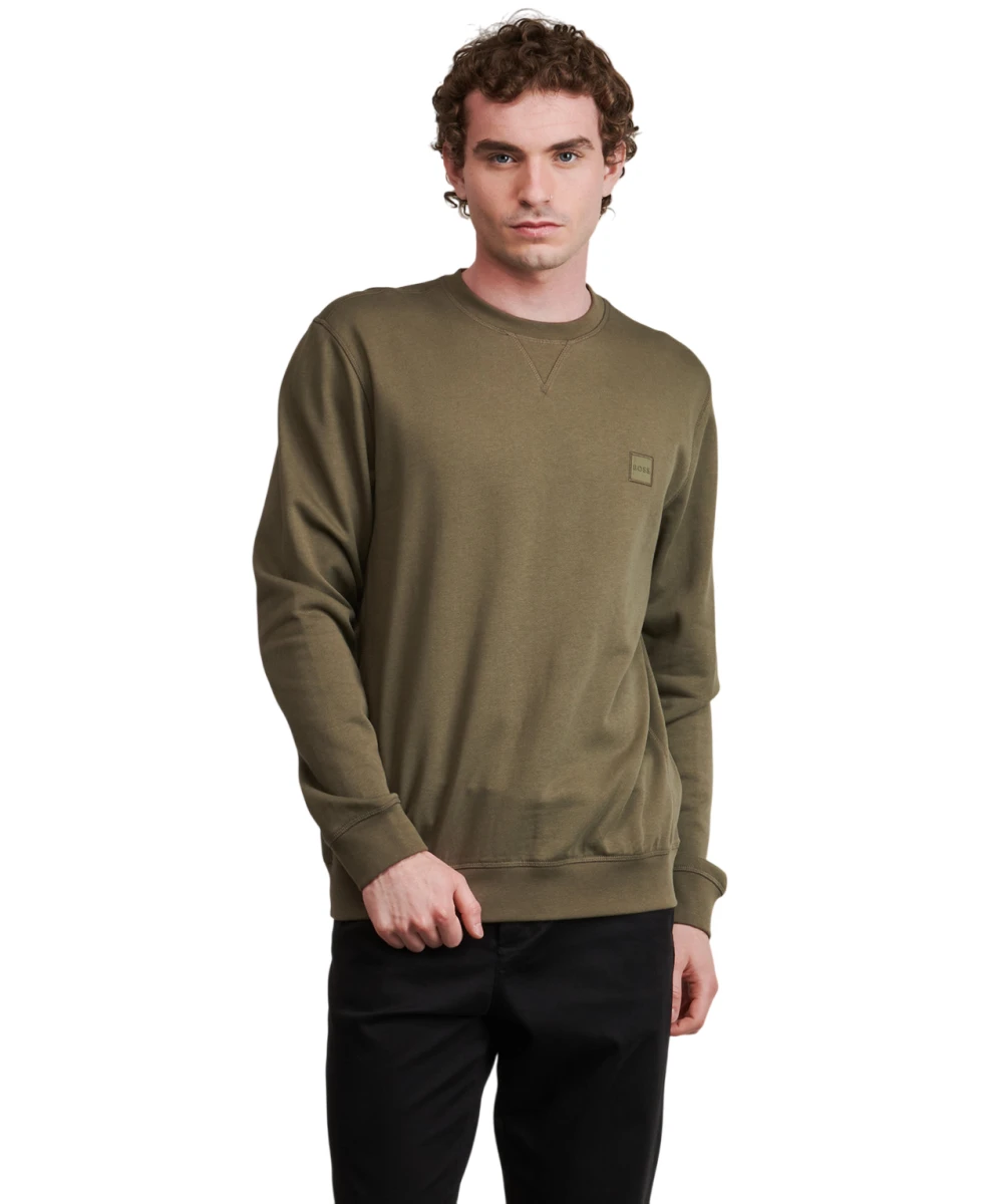 Hugo Boss - Ανδρικό Φούτερ Westart Cotton Terry 50509323-349 Χακί