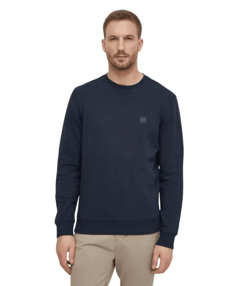 Hugo Boss - Ανδρικό Φούτερ Westart Cotton Terry 50509323-404 Μπλε Σκούρο