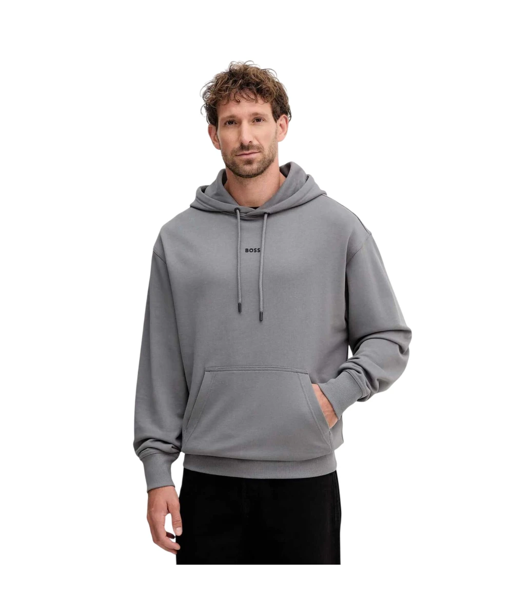 Boss - Ανδρικό Φούτερ Με Κουκούλα Wesmallhood Jersey 50514530-062 Γκρι
