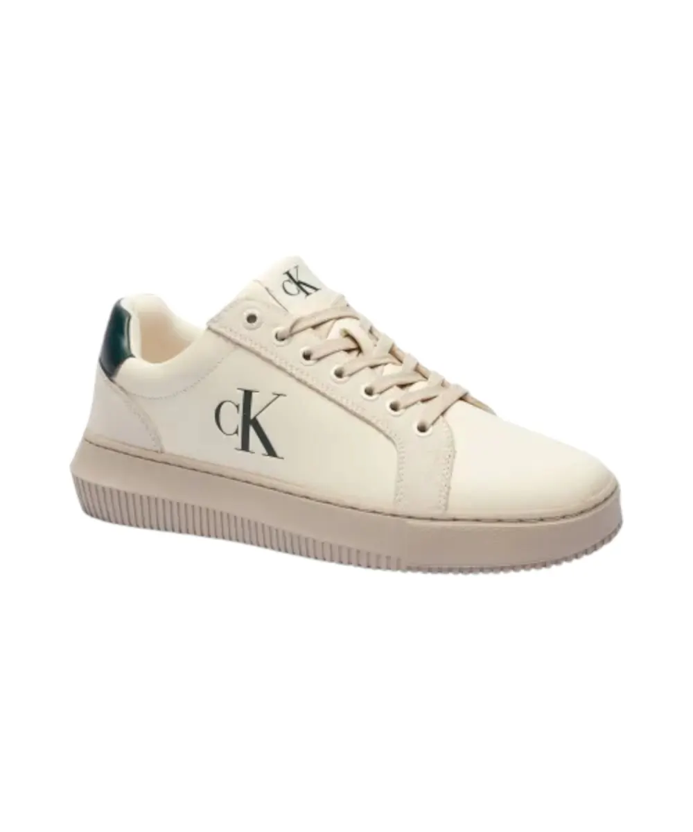 Calvin Klein - Cupsole Mono Lth Ανδρικά Chunky Sneakers YM0YM01123-0GE Εκρού