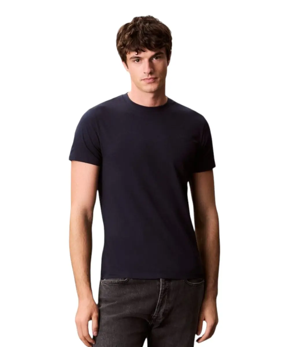 Calvin Klein - Ανδρικό T-shirt Classic Monogram Tee Regular Fit LV04RD254G-CEF Μπλε Σκούρο