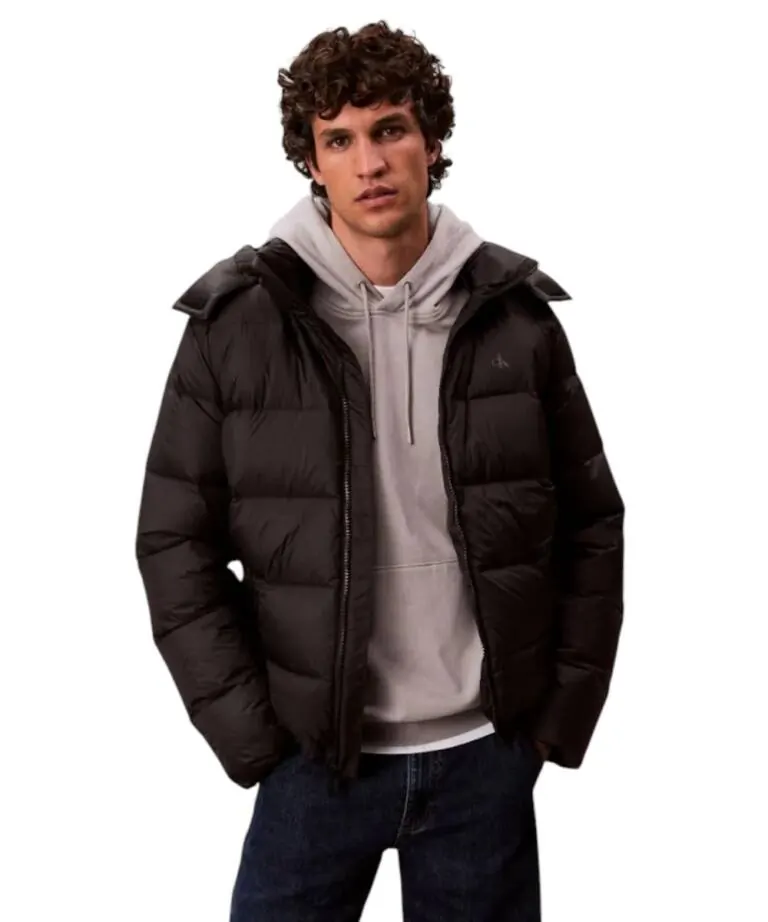 Calvin Klein - Ανδρικό Αδιάβροχο Χειμωνιάτικο Μπουφάν Super Lightweight Nylon Zip Off Hoo LV04RC518G-UB1 Ανθρακί