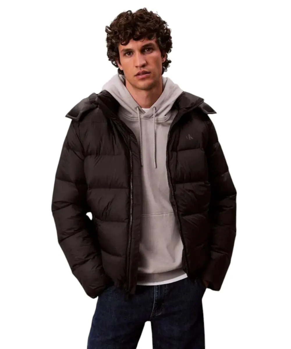 Calvin Klein - Ανδρικό Αδιάβροχο Χειμωνιάτικο Μπουφάν Super Lightweight Nylon Zip Off Hoo LV04RC518G-UB1 Ανθρακί