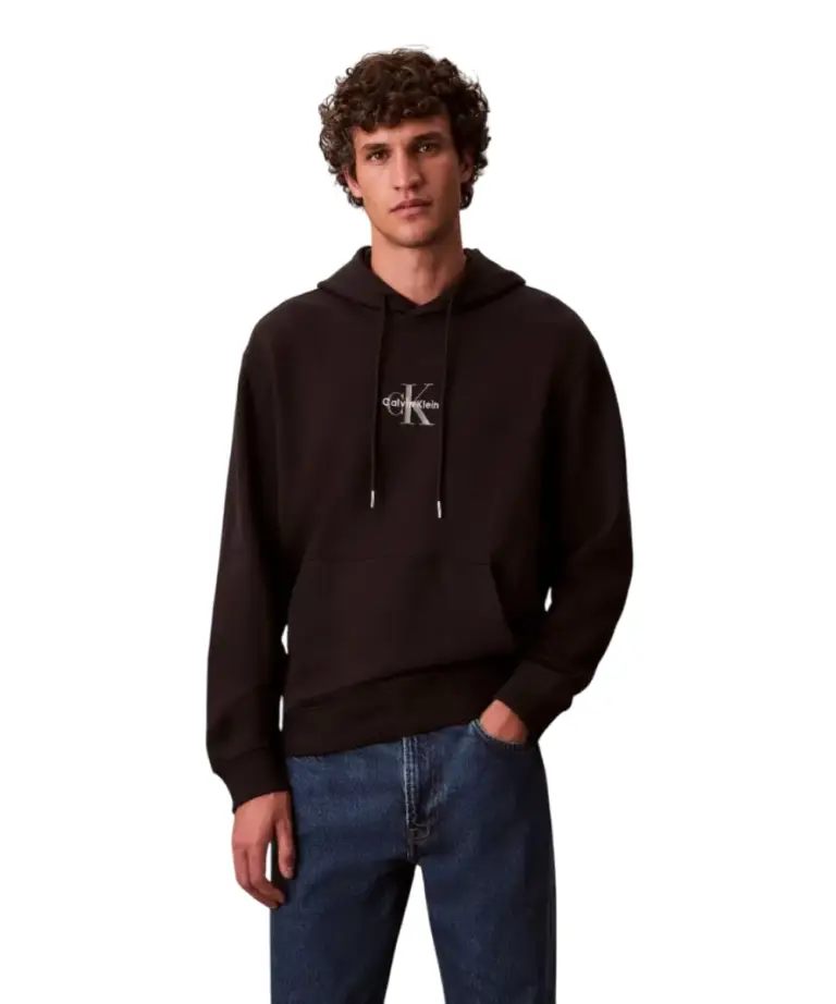 Calvin Klein - Ανδρικό Φούτερ με Κουκούλα Terry Monogram LV04RD243G-UB1 Μαύρο