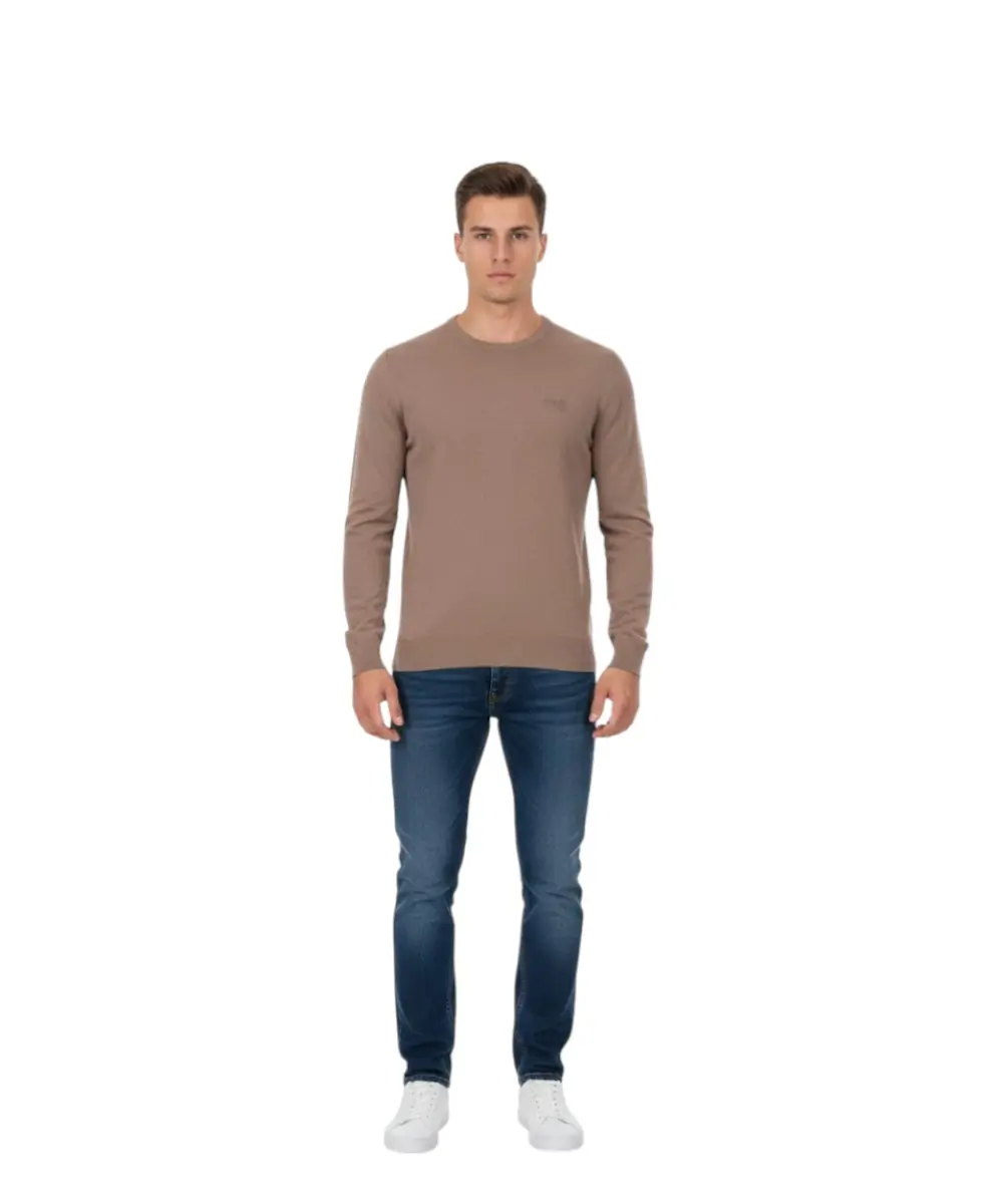 Cavalli Class - Ανδρικό Πουλόβερ Crewneck TXM60AMAC01-03500 Καφέ