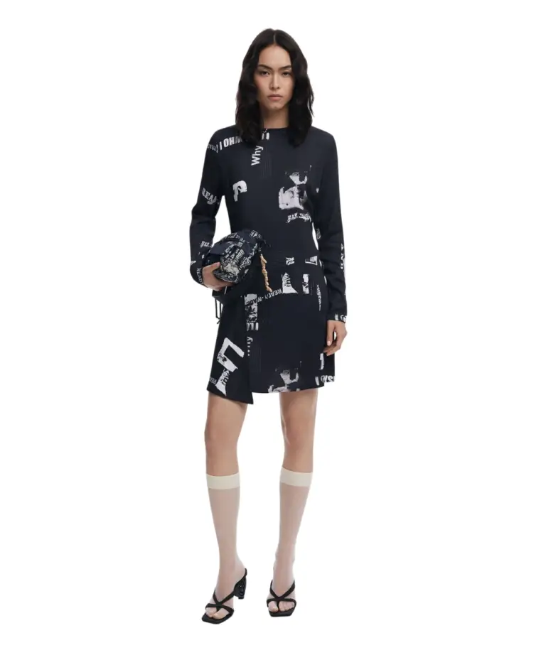 Desigual - Γυναικείο Φόρεμα Newscorto Regular Fit 25WWVW29-2000 Μαύρο