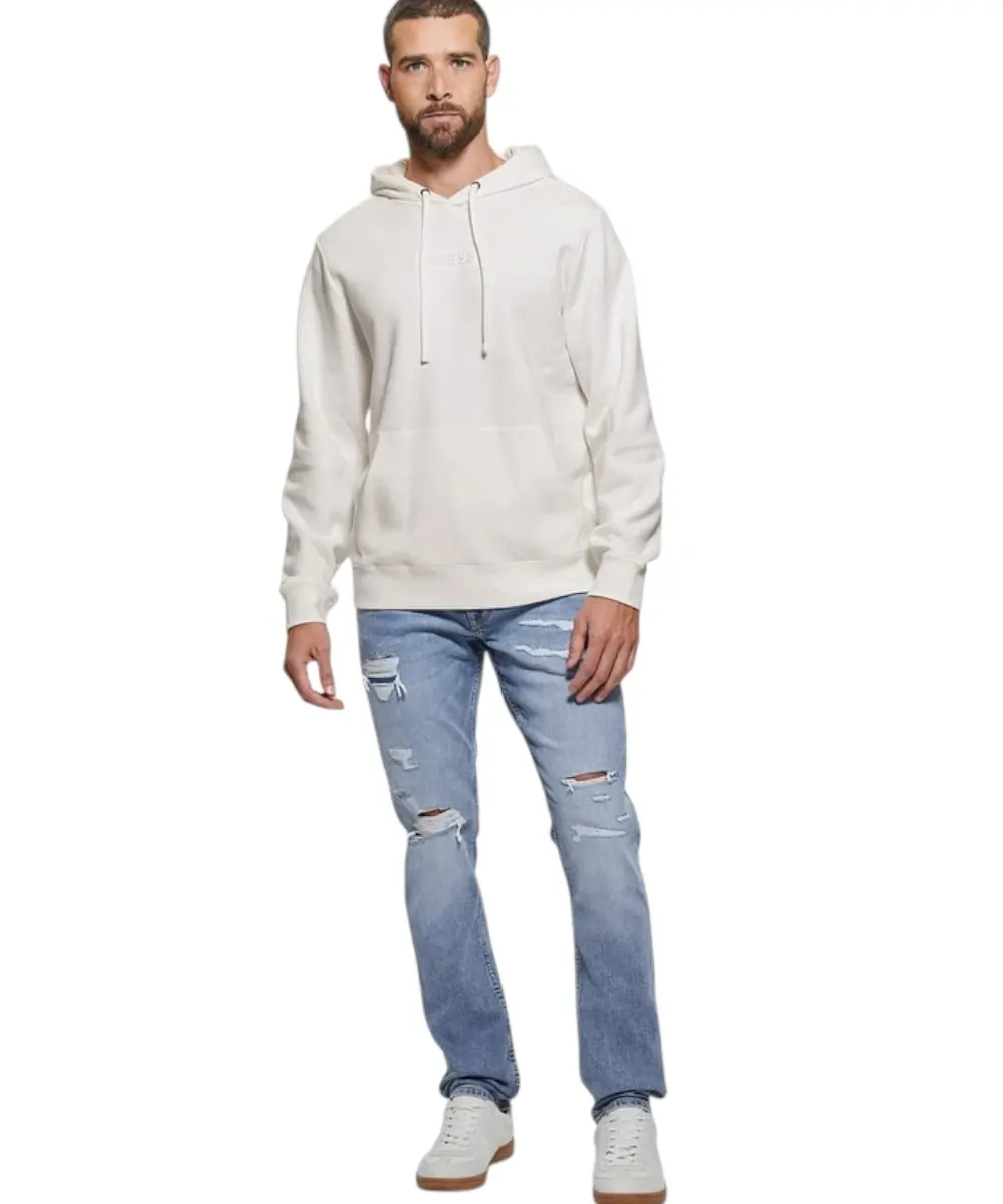 Guess - Ανδρικό Φούτερ Με Κουκούλα Smallogo M4BQ45K9YH1-G018 Λευκό