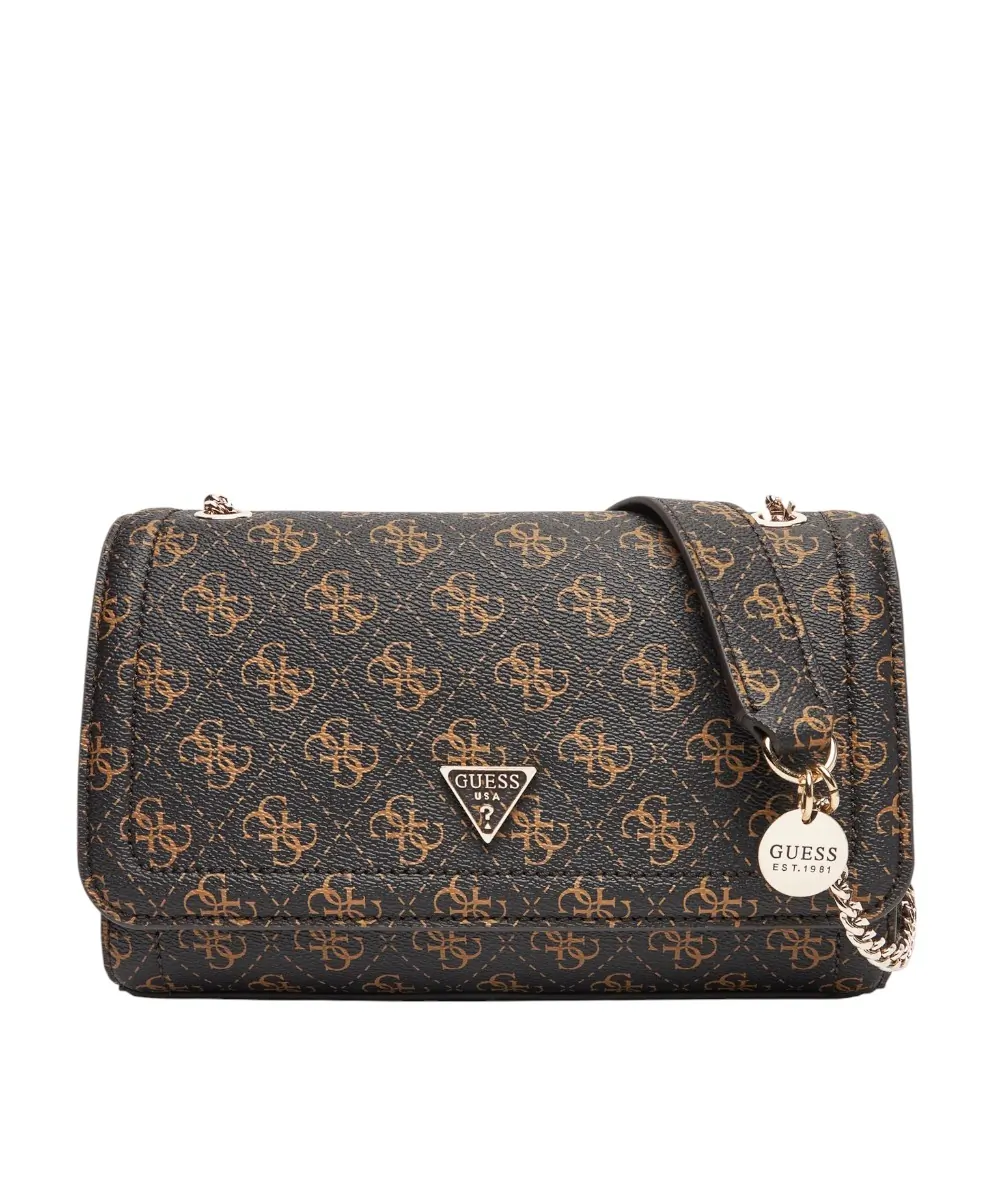 Guess - Γυναικεία Τσάντα Ώμου Noelle II HWQG9672210-BROW Καφέ