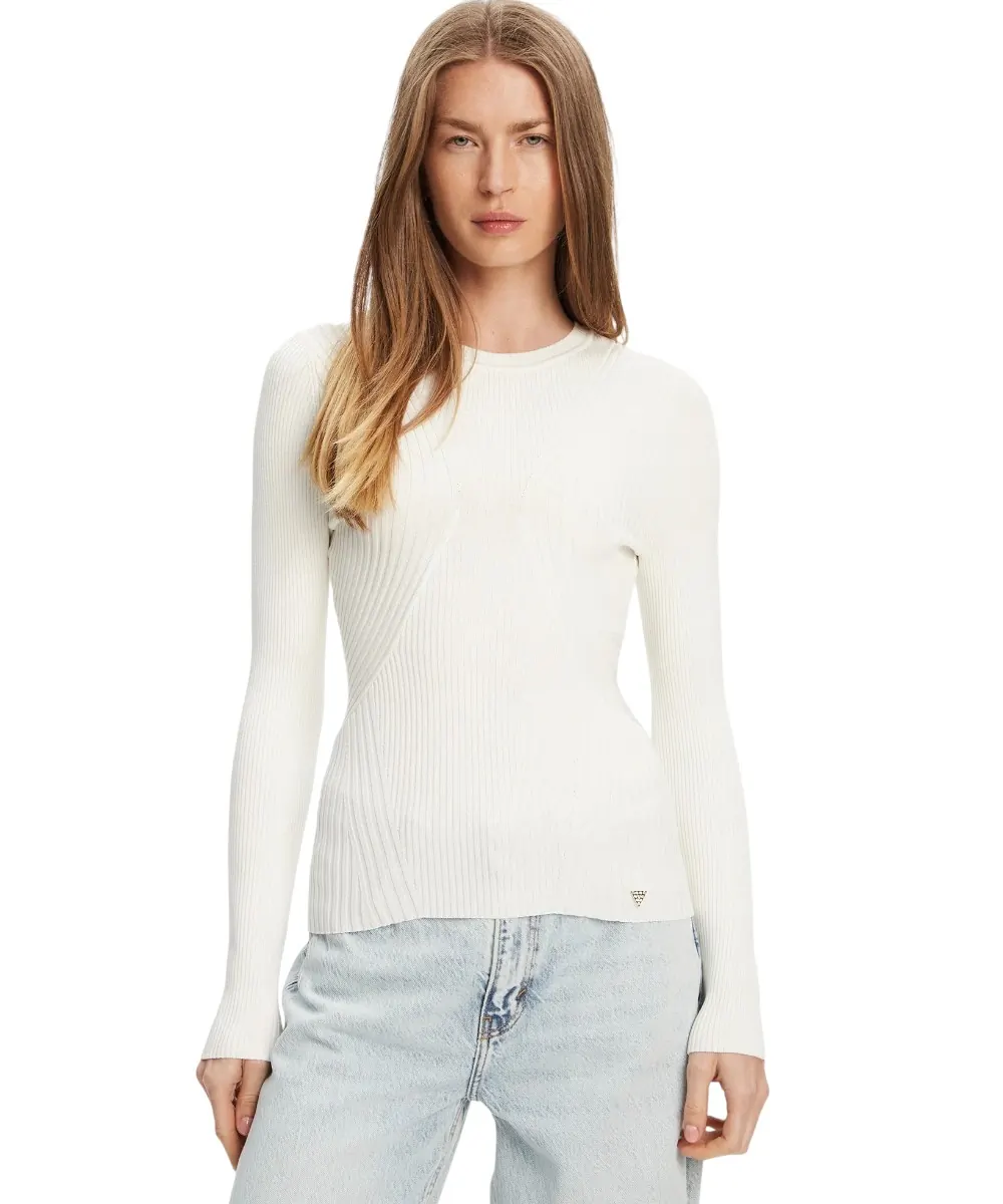 Guess - Γυναικείο Πουλόβερ Maglieria Hanna W5YR08Z0040-G012 Λευκό