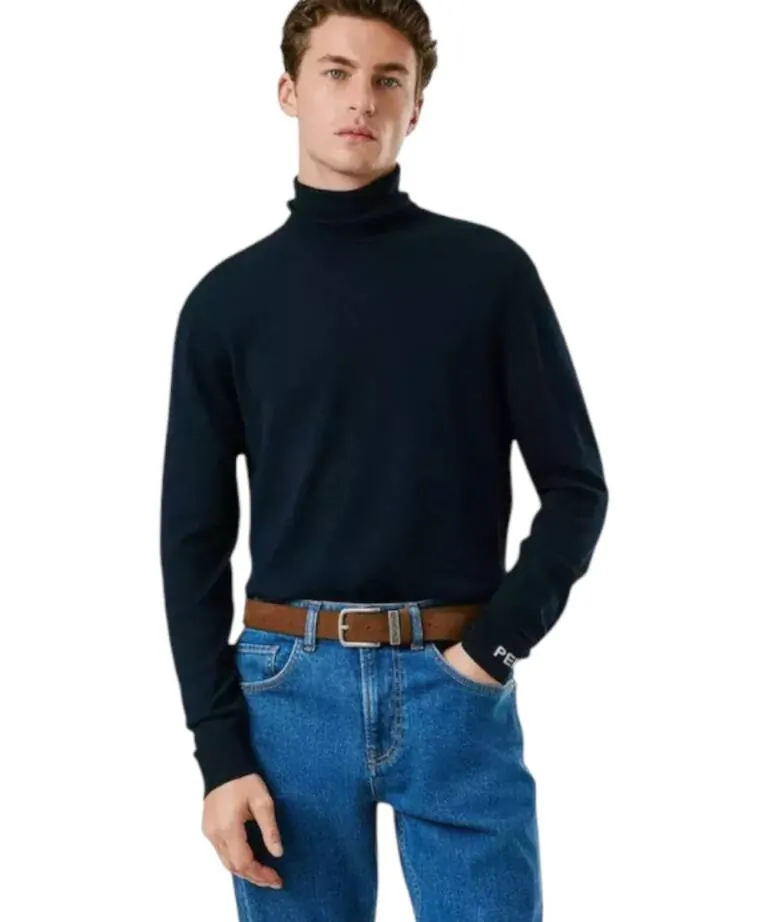 Pepe Jeans - Ανδρικό Πουλόβερ Ζιβάγκο Andre Turtle PM7000011-594 Μπλε Σκούρο