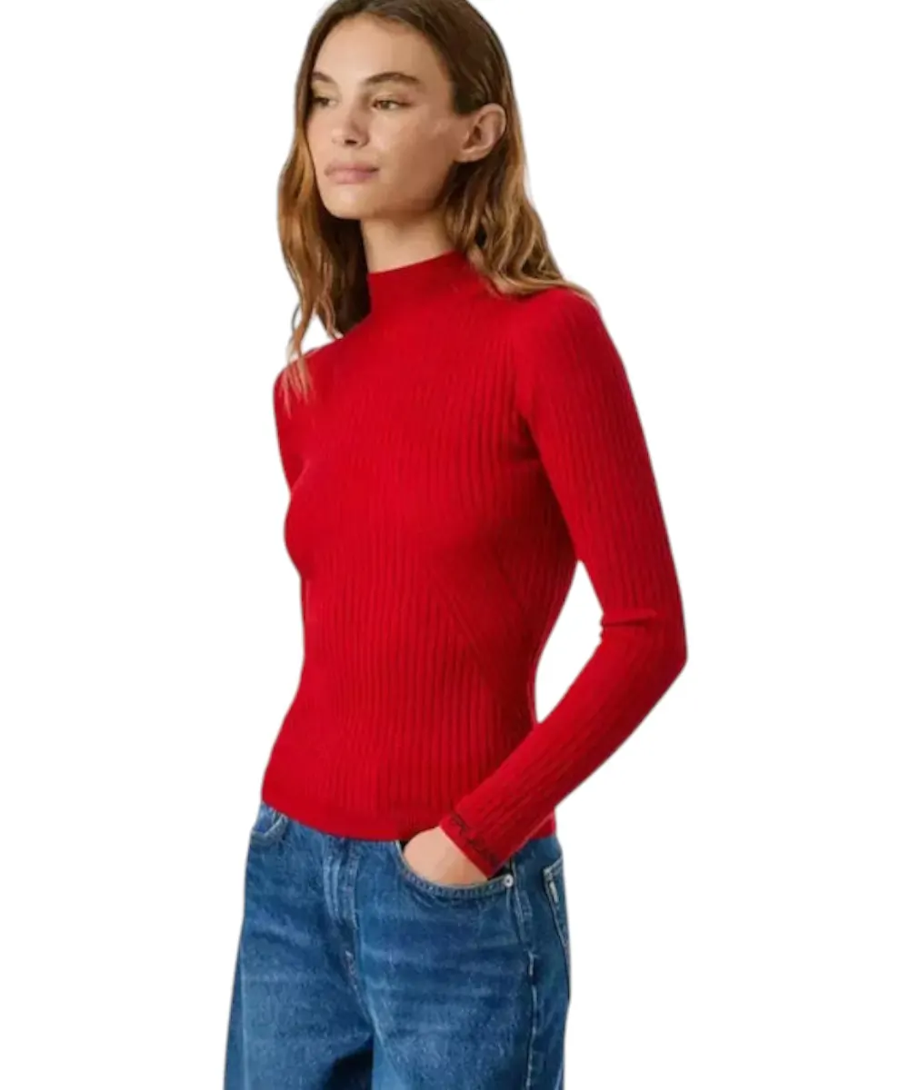 Pepe Jeans - Γυναικείο Πουλόβερ Ημιζιβάγκο Regular Fit PL7000026-264 Κόκκινο