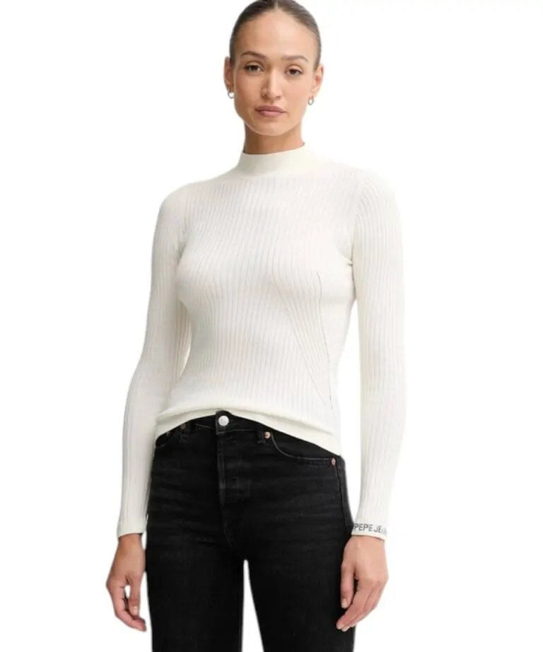 Pepe Jeans - Γυναικείο Πουλόβερ Ημιζιβάγκο Regular Fit PL7000026-808 Εκρού