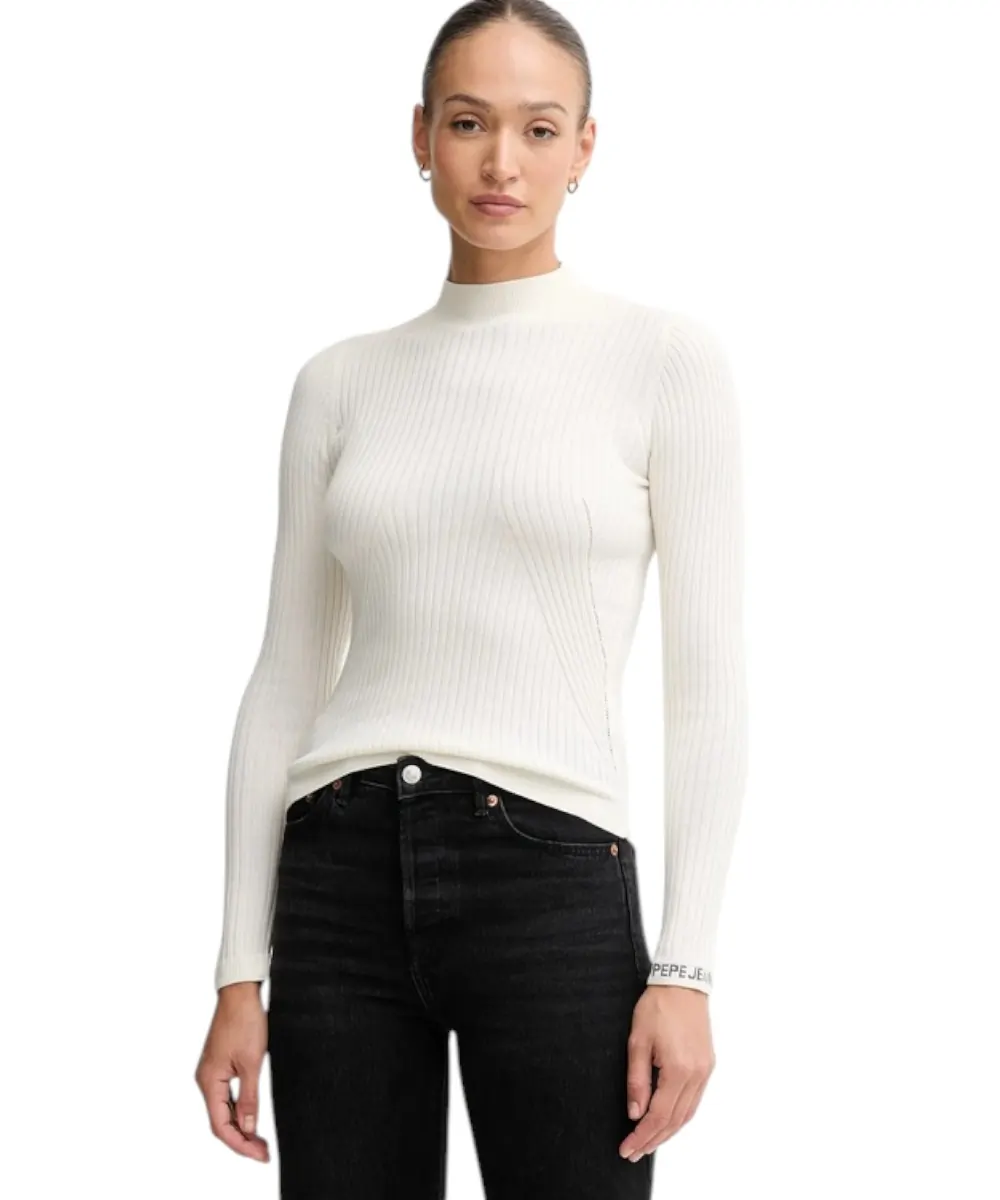 Pepe Jeans - Γυναικείο Πουλόβερ Ημιζιβάγκο Regular Fit PL7000026-808 Εκρού