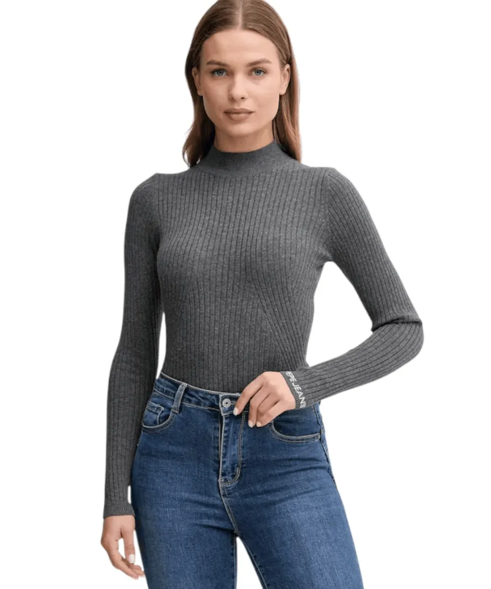 Pepe Jeans - Γυναικείο Πουλόβερ Ημιζιβάγκο Regular Fit PL7000026-963 Γκρι