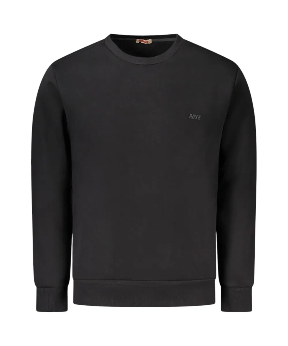 Rifle Jeans - Ανδρική Μπλούζα Φούτερ Regular Fit RFF016-NERO Μαύρο