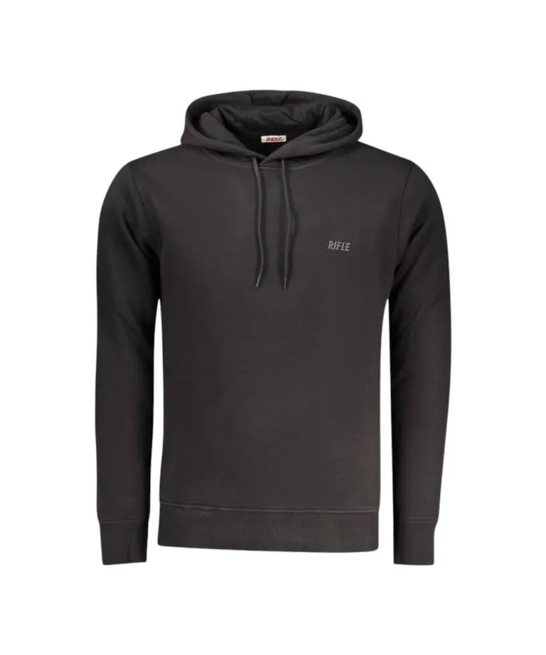 Rifle Jeans - Ανδρική Μπλούζα Φούτερ Regular Fit RFF017-NERO Μαύρο