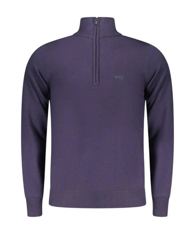 Rifle Jeans - Ανδρικό Πουλόβερ Half Zip Regular Fit RFTR072-BLU Μπλε Σκούρο