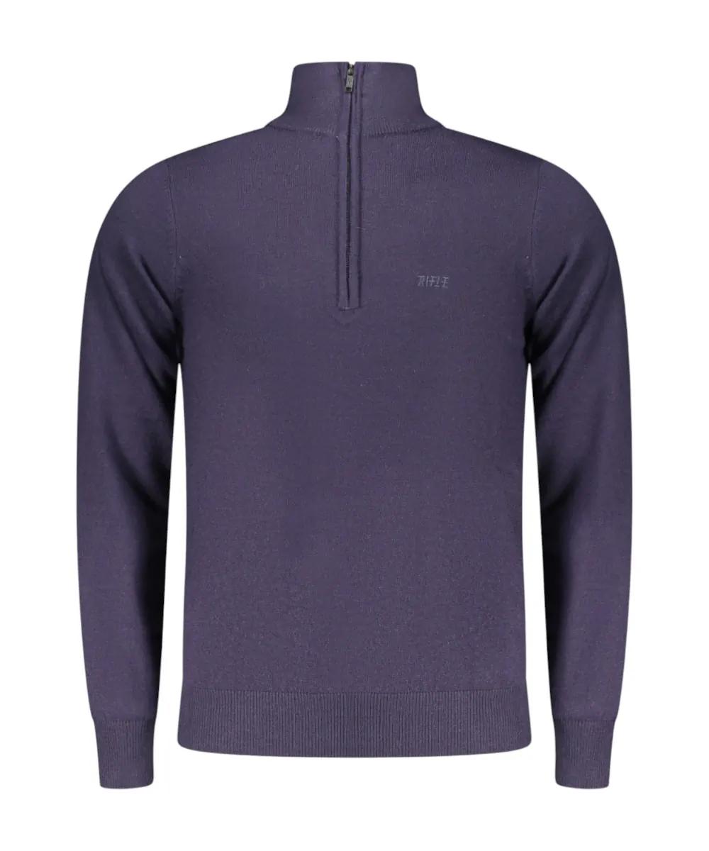 Rifle Jeans - Ανδρικό Πουλόβερ Half Zip Regular Fit RFTR072-BLU Μπλε Σκούρο