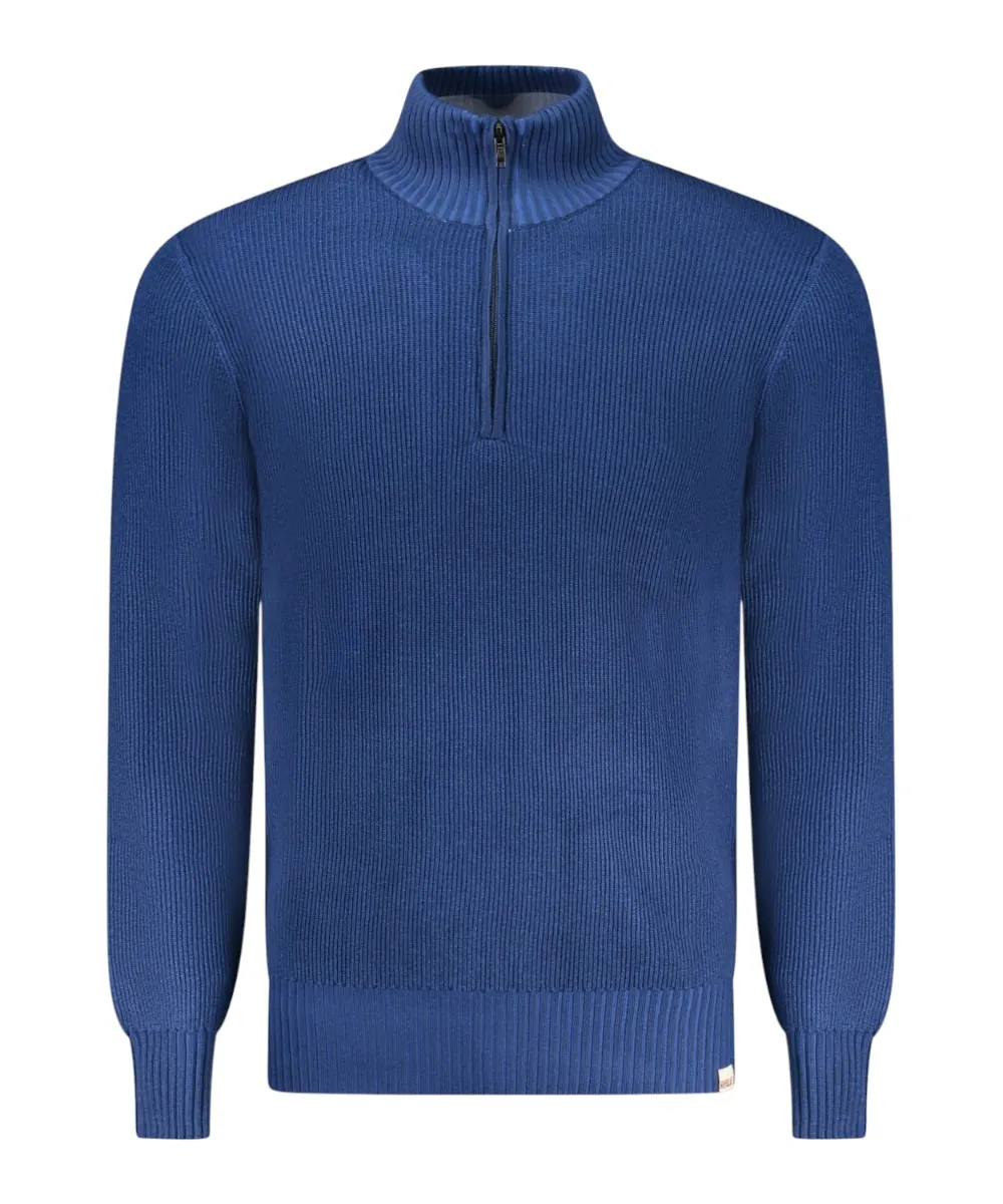 Rifle Jeans - Ανδρικό Πουλόβερ Half Zip Regular Fit RFTR436-DENIM Μπλε