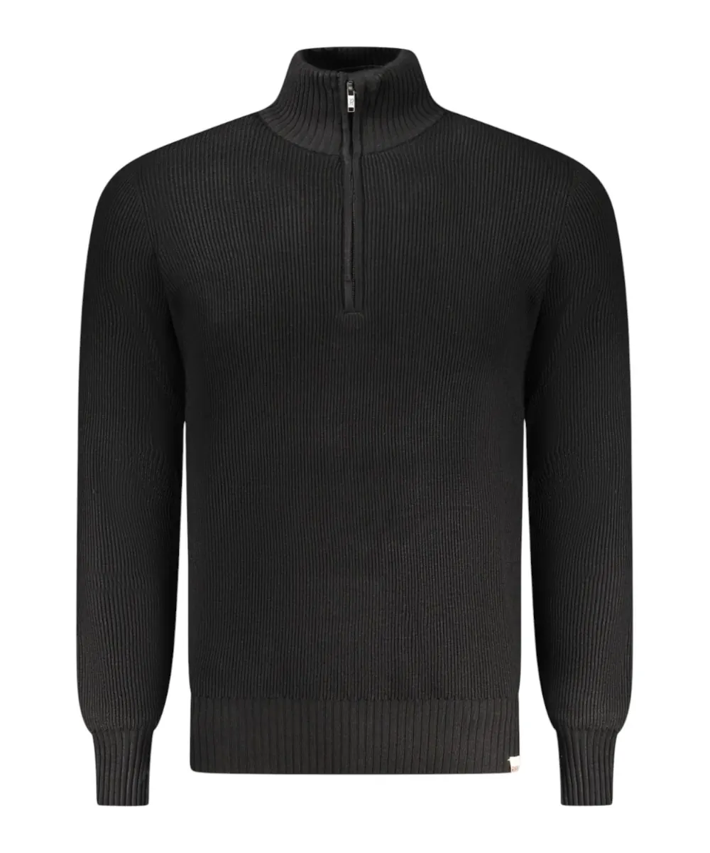 Rifle Jeans - Ανδρικό Πουλόβερ Half Zip Regular Fit RFTR436-NERO Μαύρο