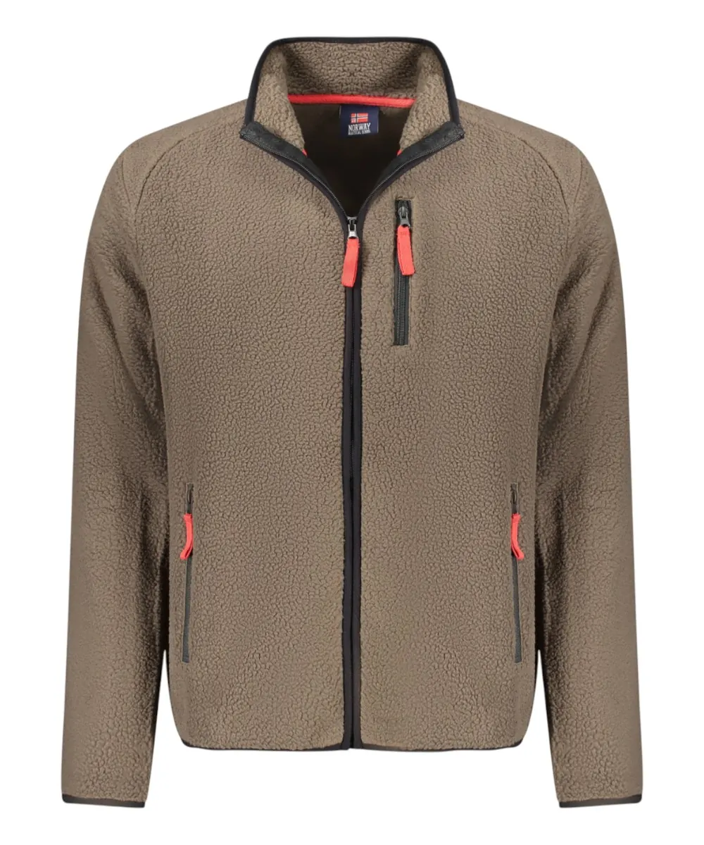 Scuola Nautica Italiana - Ανδρική Ζακέτα Φούτερ Fleece 839506-FALCON Καφέ