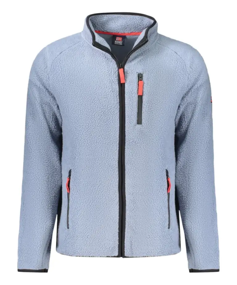 Scuola Nautica Italiana - Ανδρική Ζακέτα Φούτερ Fleece 839506-TYPHOO Γκρι Γαλάζιο