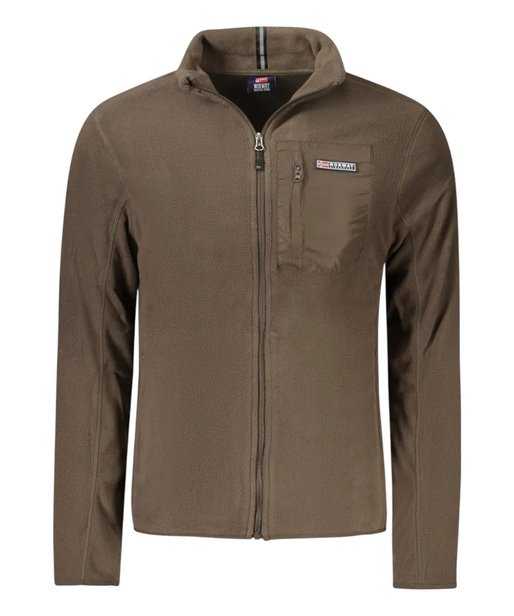 Scuola Nautica Italiana - Ανδρική Ζακέτα Φούτερ Fleece 859505-FALCON Καφέ