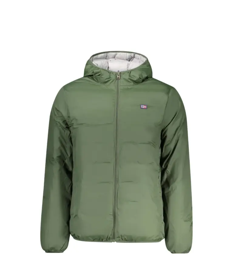 Scuola Nautica Italiana - Ανδρικό Χειμωνιάτικο Μπουφάν Reversible Puffer 859155-ARMY Πράσινο/Γκρι