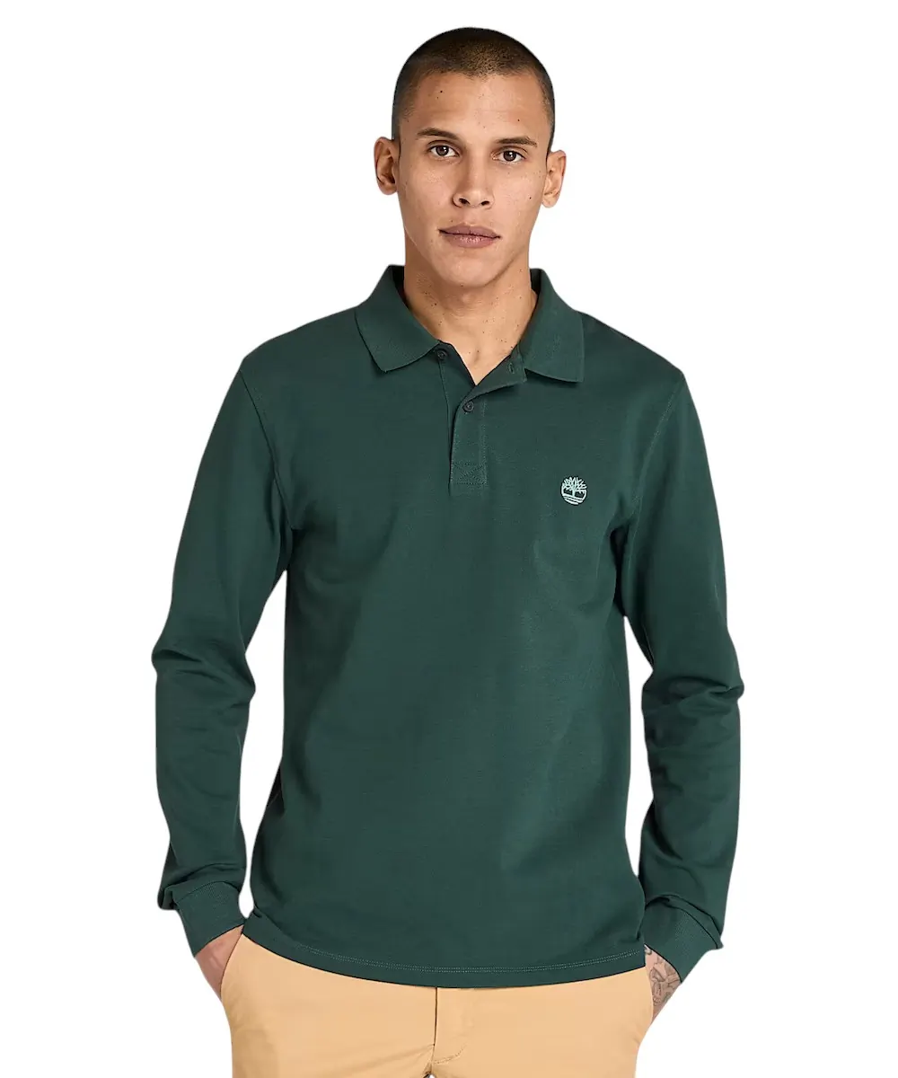 Timberland - Ανδρική Μακρυμάνικη Μπλούζα Polo River TB0A6VY6-317 Πράσινο