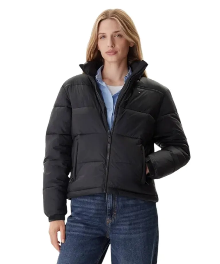 Tommy Hilfiger - Γυναικείο Μπουφάν Tjw Pckbl Hood Ess Puffer Ext Relaxed Fit DW0DW21619-BDS Μαύρο