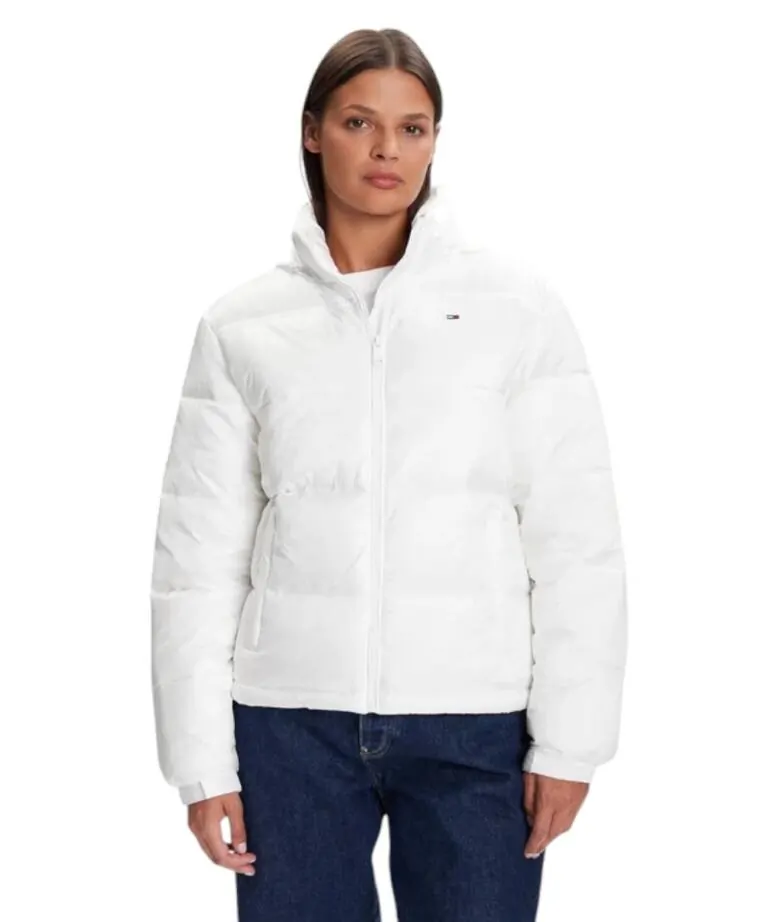 Tommy Hilfiger - Γυναικείο Μπουφάν Tjw Pckbl Hood Ess Puffer Ext Relaxed Fit DW0DW21619-YBL Λευκό