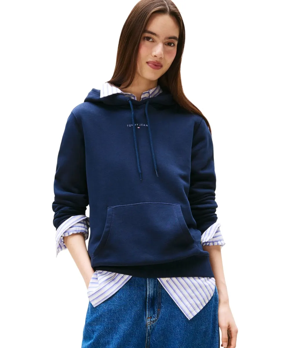 Tommy Hilfiger - Γυναικείο Φούτερ  Logo Fleece Hoodie DW0DW21963-C1G Μπλε Σκούρο