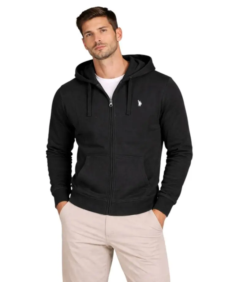 U.S. Polo Assn. - Ανδρική Φούτερ Ζακέτα με Κουκούλα και Τσέπες 63025-53223-199 Μαύρο