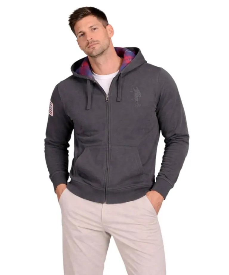 U.S. Polo Assn. - Ανδρική Φούτερ Ζακέτα με Κουκούλα και Τσέπες 63028-53223-199 Μαύρο