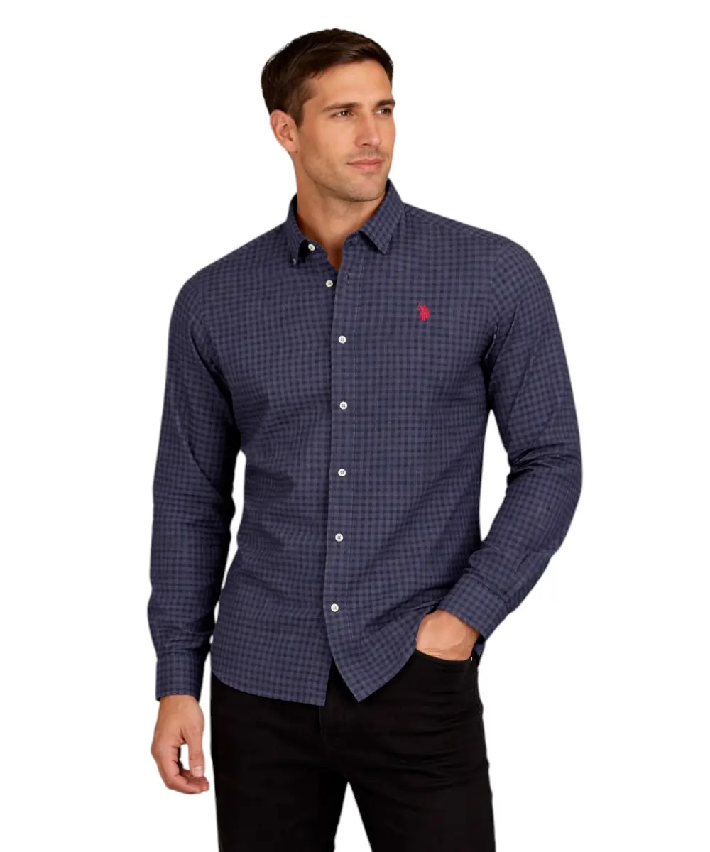 U.S. Polo Assn. - Ανδρικό Πουκάμισο Μακρυμάνικο 64081-53307-873 Μπλε