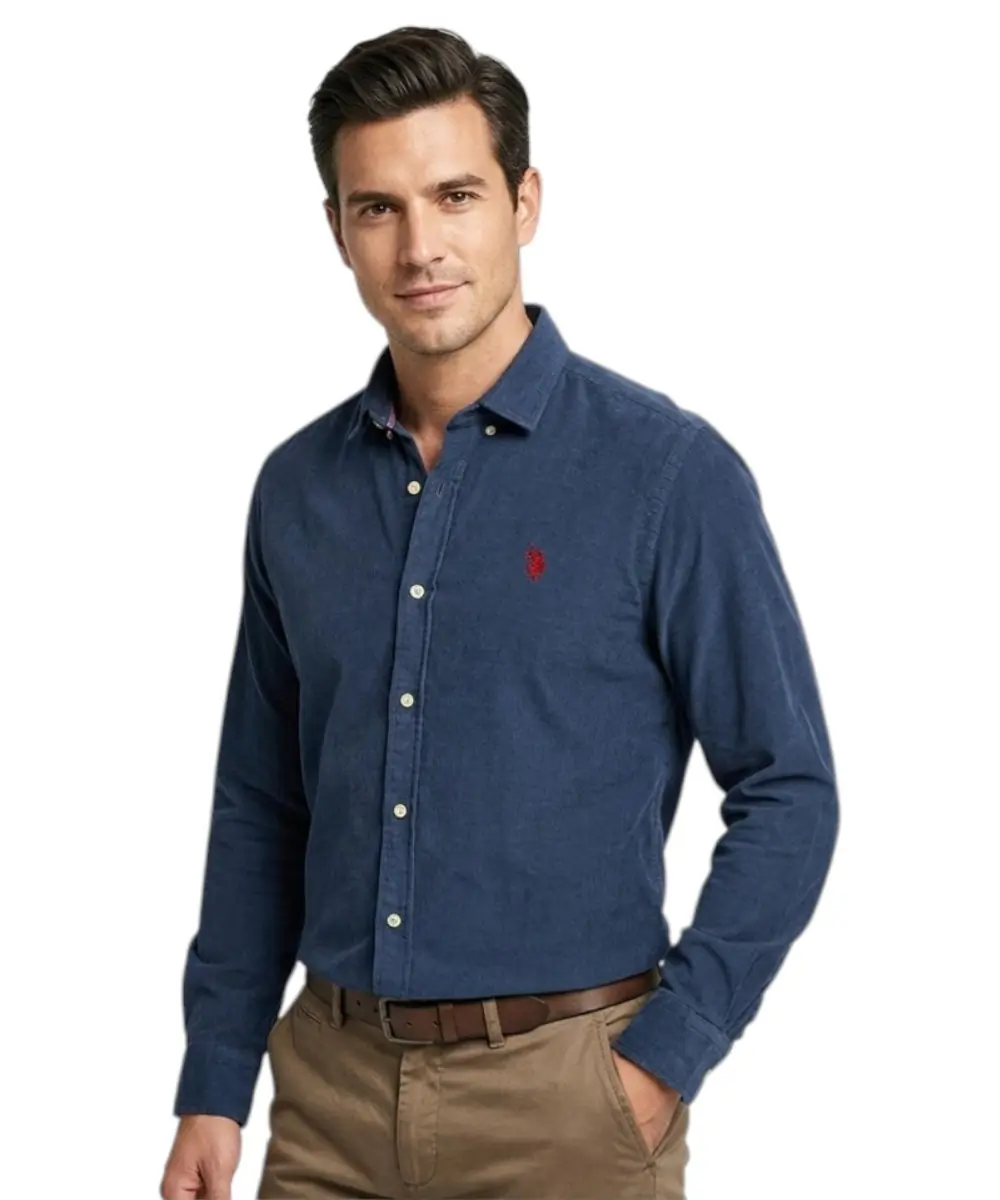 U.S. Polo Assn. - Ανδρικό Πουκάμισο Μακρυμάνικο 64467-53348-479 Μπλε